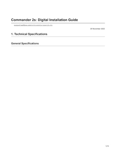 Commander 2S digital installation